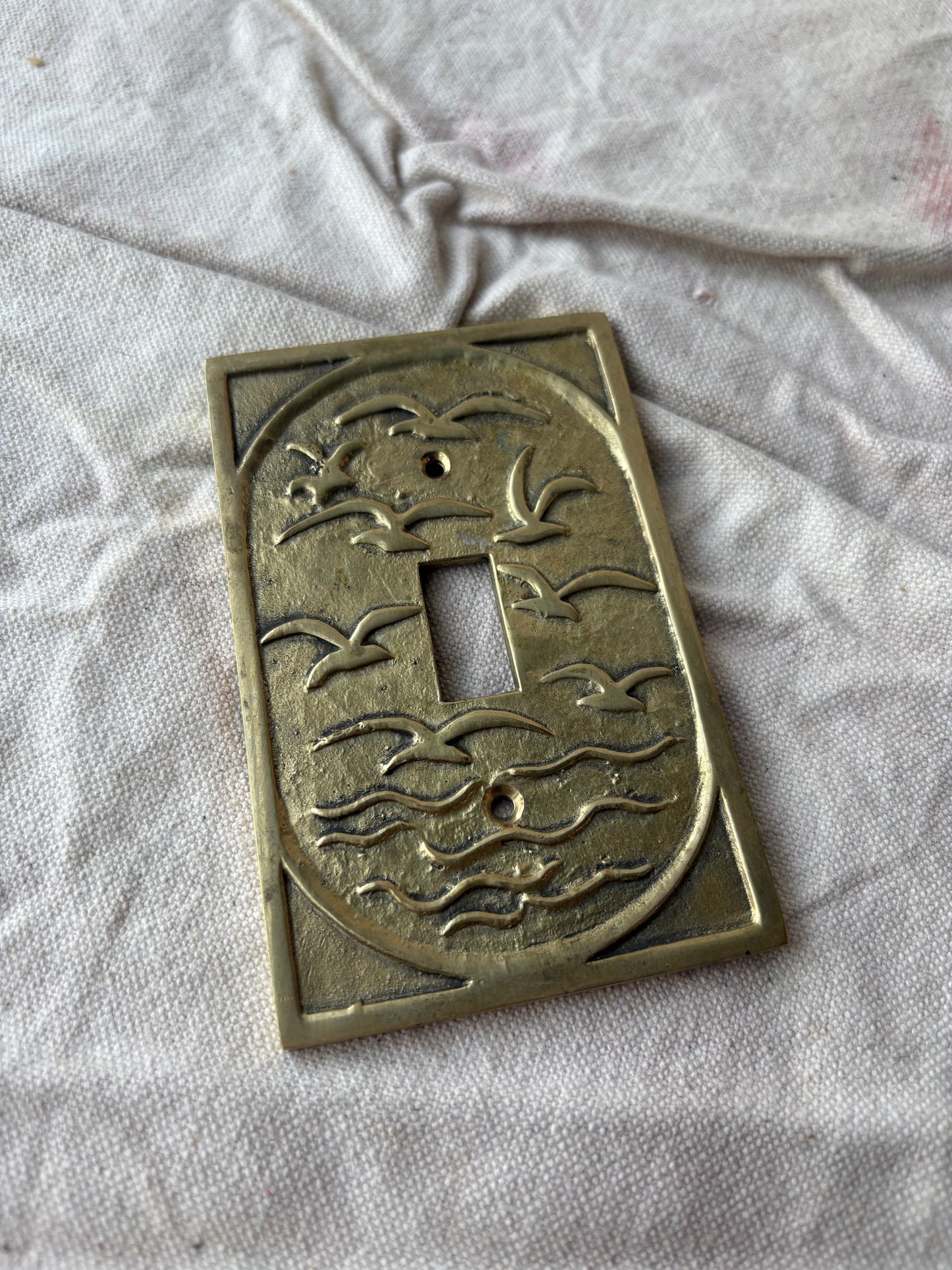 Brass Seagull Seaside Switch Plate Cover