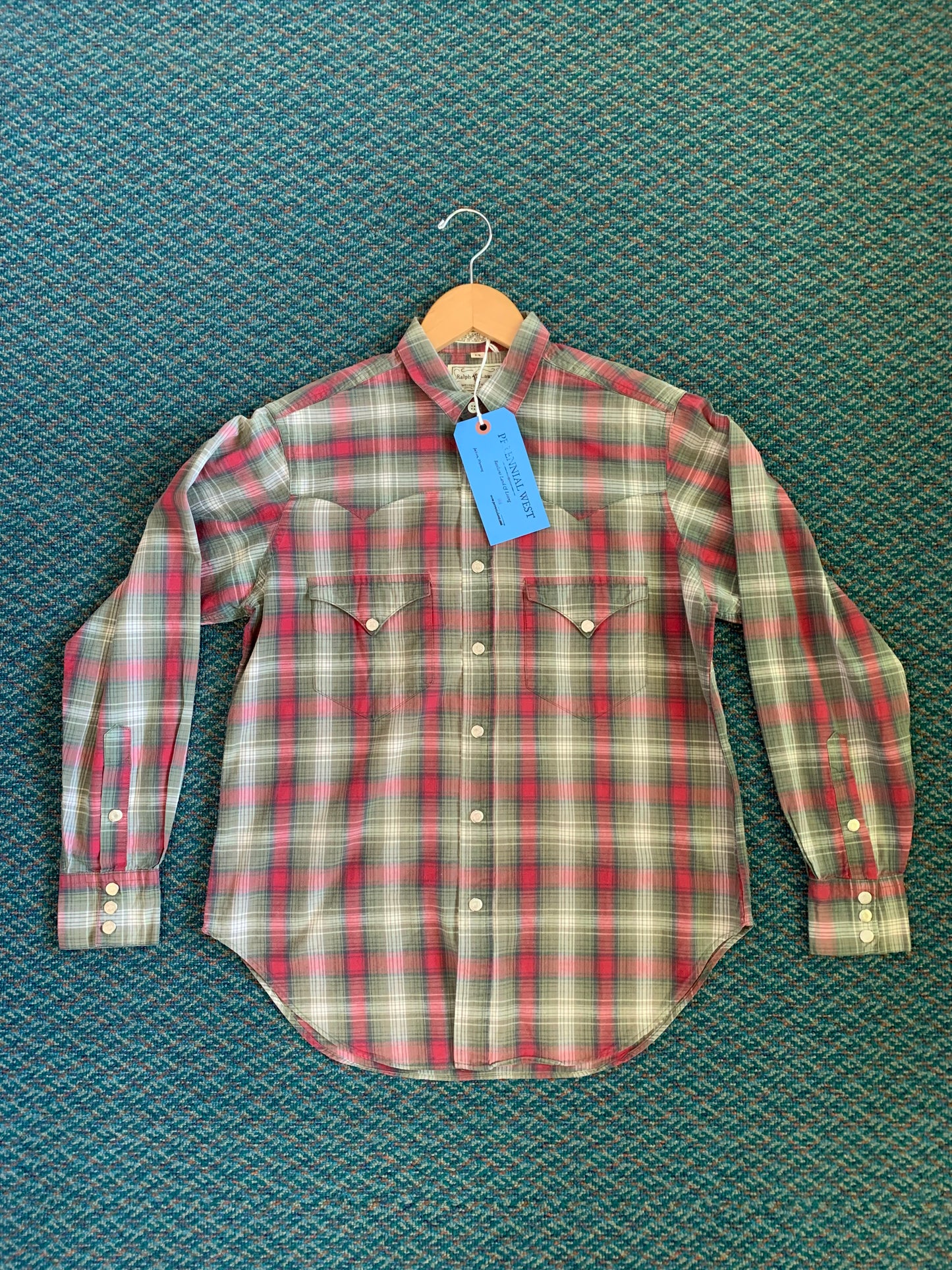 Vintage Ralph Lauren Western Wear Plaid Pearl Snap