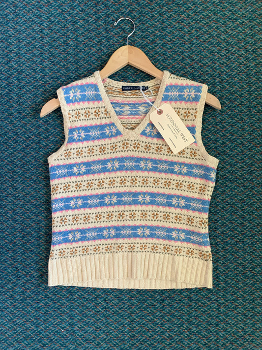 Ralph Lauren Fair Isle V Neck Sweater Vest