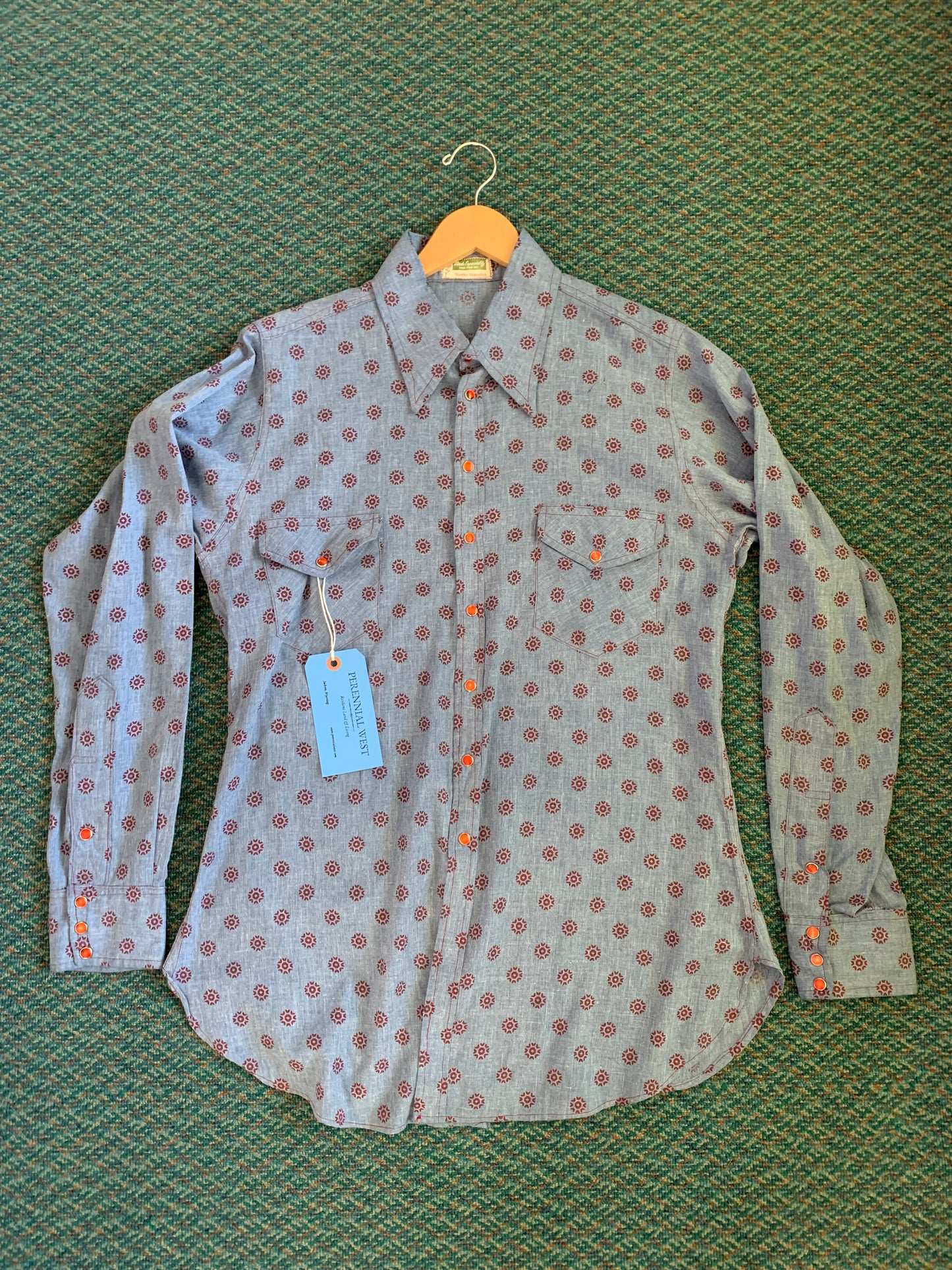 Vintage Home Made Block Print Button Down