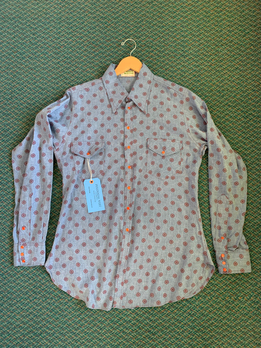 Vintage Home Made Block Print Button Down