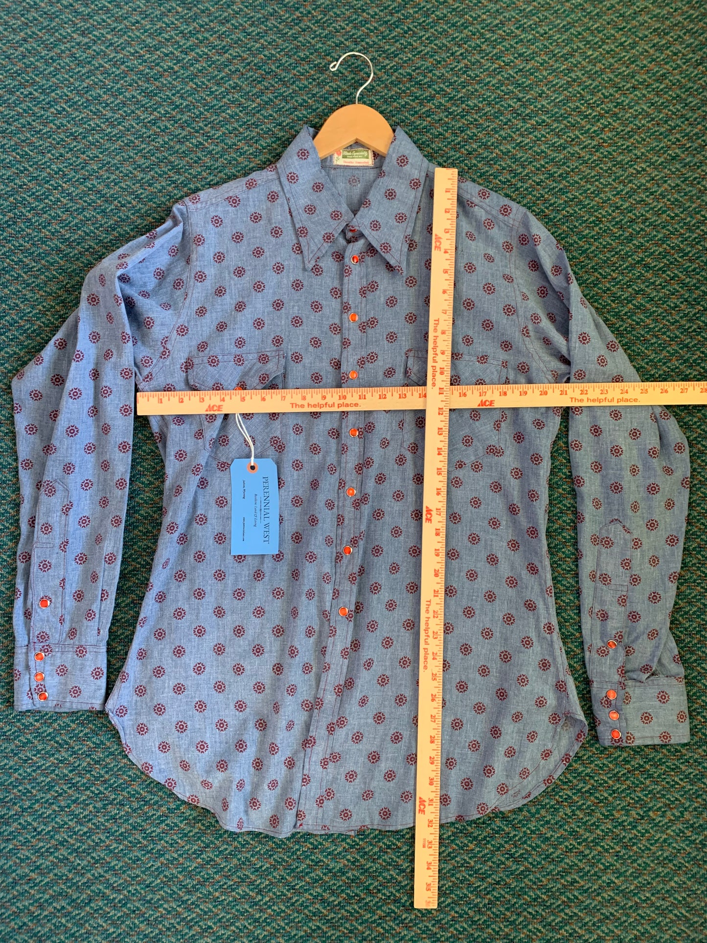 Vintage Home Made Block Print Button Down