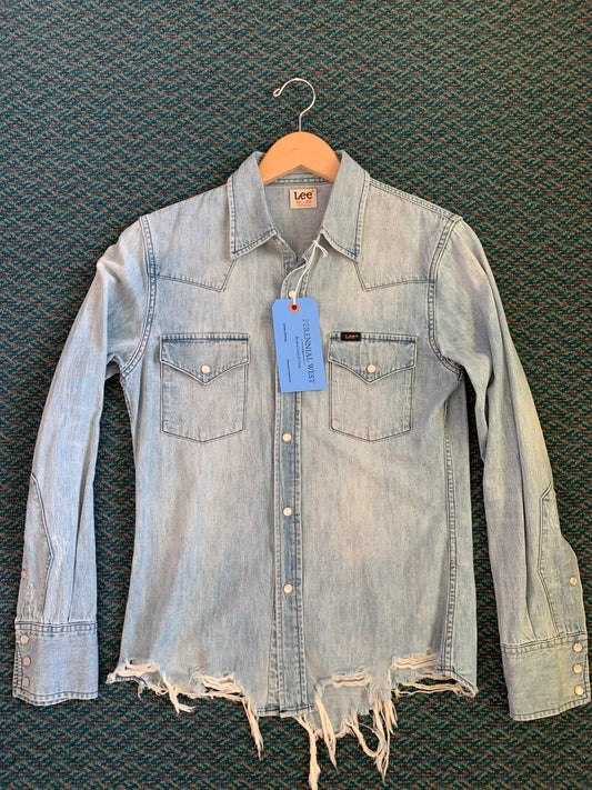 Lee Distressed Denim Pearl Snap Shirt