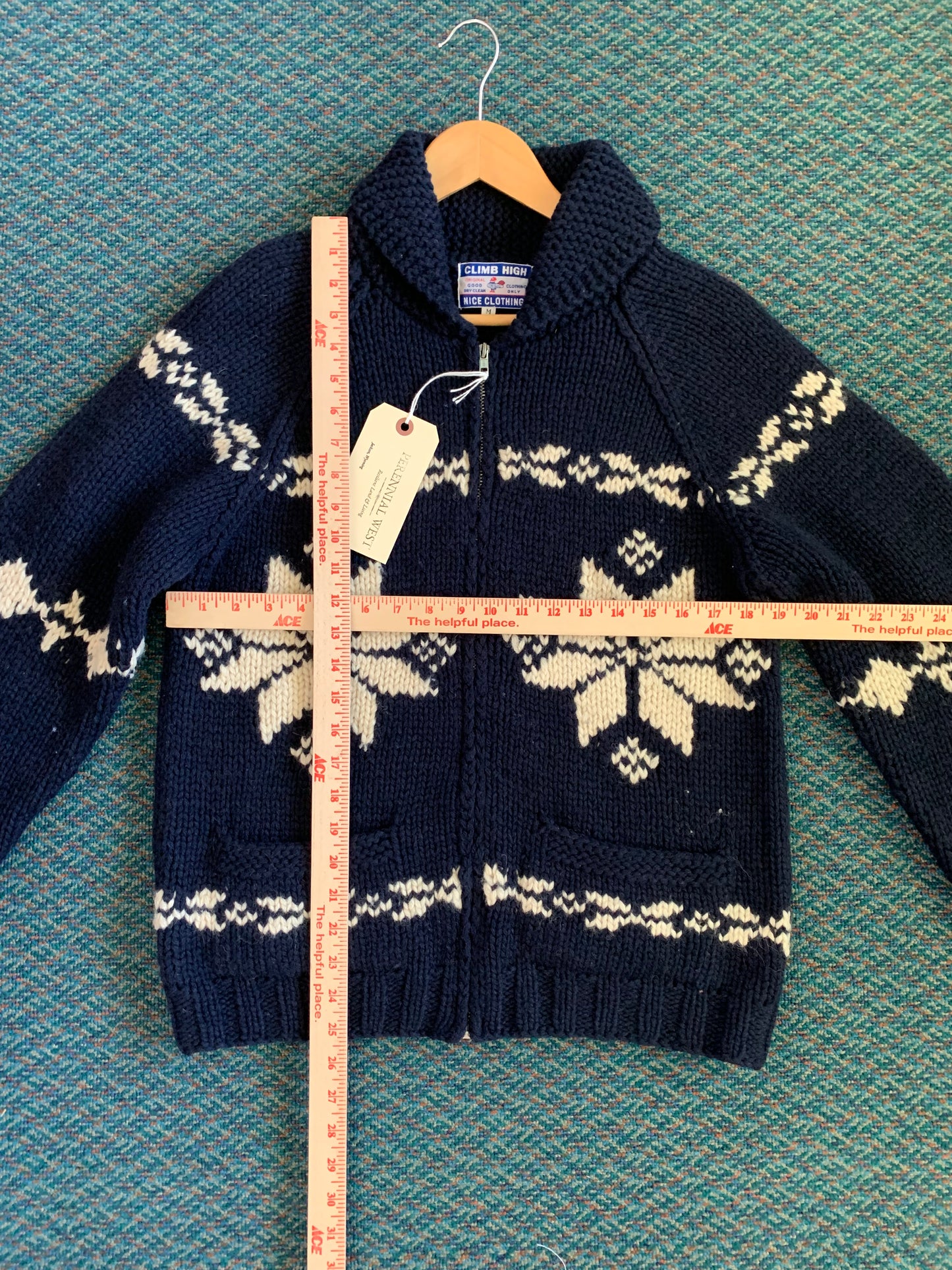 Cowichan Style Snowflake Wool Sweater