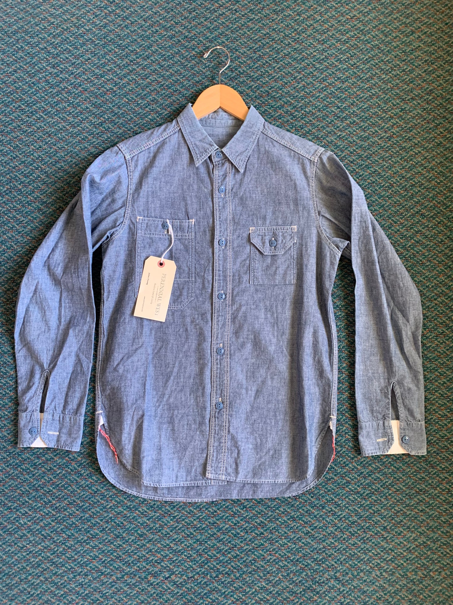 Vintage Workwear Chambray Button Down Shirt