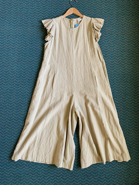 Linen Ruffle Sleeve Jumpsuit