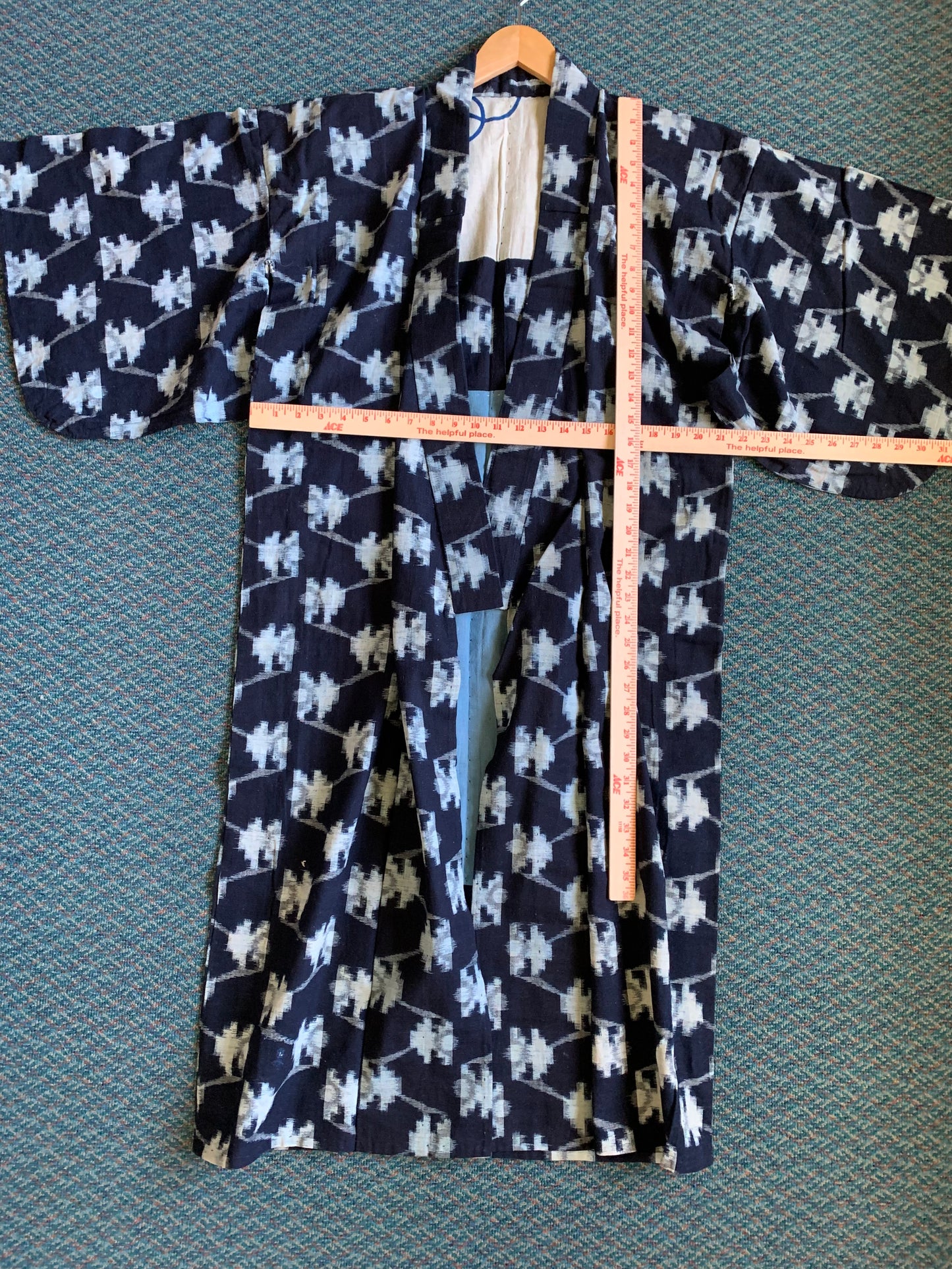Antique Cotton Indigo Pattern Kimono