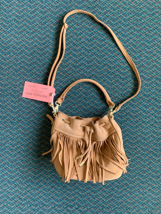 Suede Fringe Mini Bucket Bag