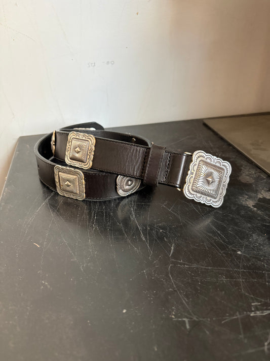 Black Leather w/Southwest Pewter Conchos